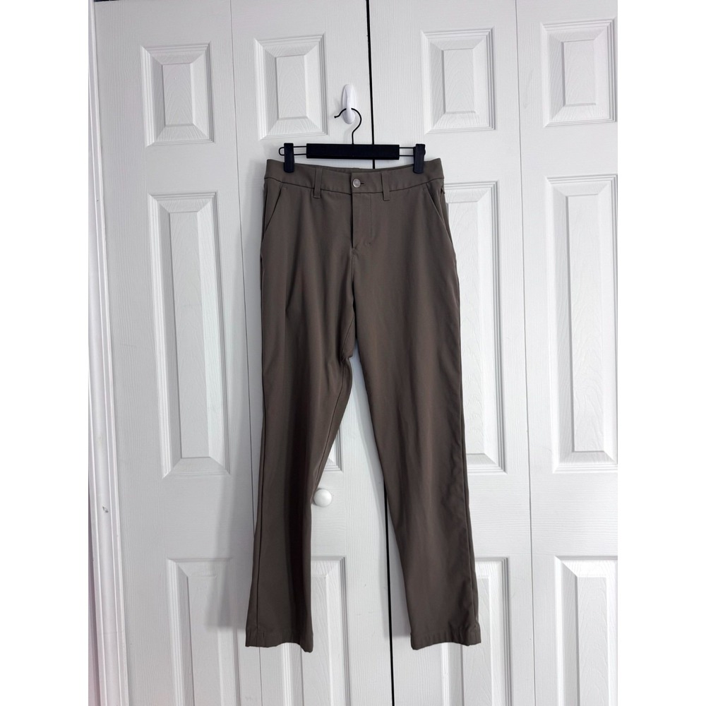 Lululemon ABC Slim-Fit Trousers Brown 28 Men's Pull-On Slash Pockets Stretch